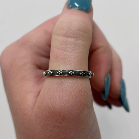 Sterling Silver Textured Oxidised Ring