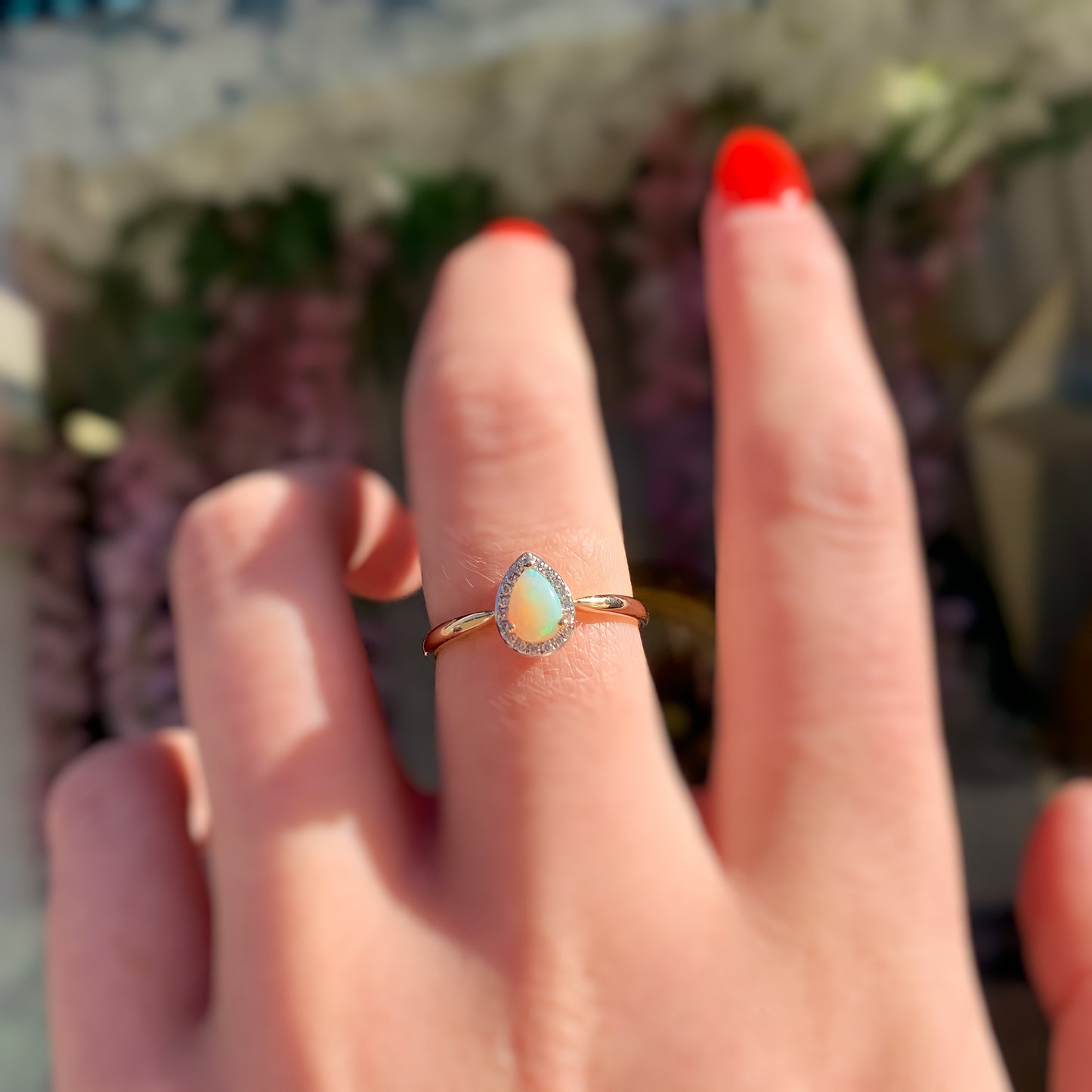 PRE-ORDER Sweet 9ct Yellow Gold Opal and Diamond Ring - SIZE O