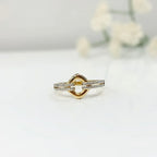 Diamond 9ct Yellow Gold Open Link Ring | Size N ½