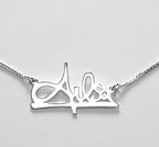Made to Order Personalised Sterling Silver Graffiti Name Dropper Necklace