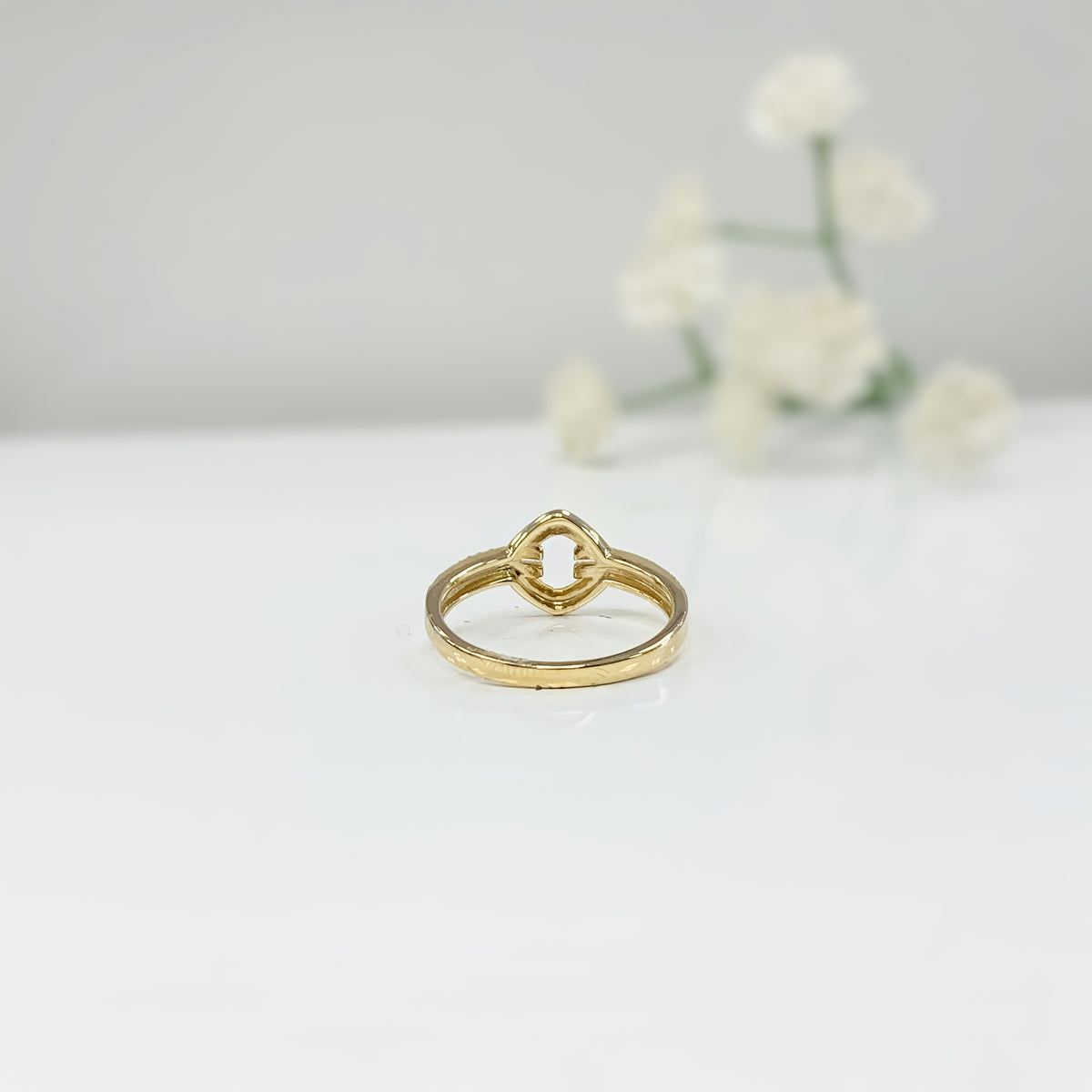 Diamond 9ct Yellow Gold Open Link Ring | Size N ½