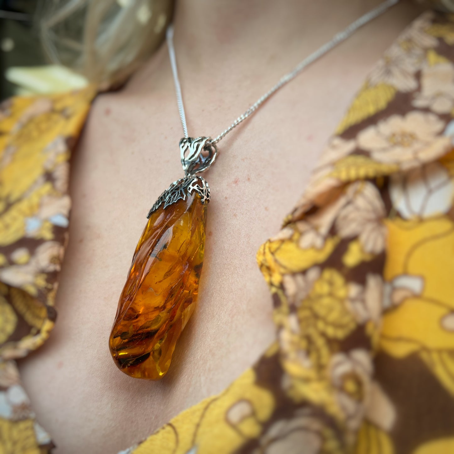 Sterling Silver Historic Amber ‘Spider’ Pendant