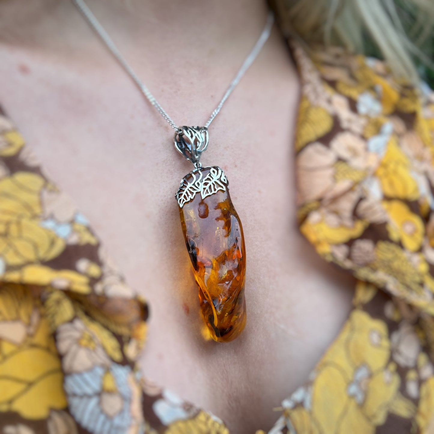 Sterling Silver Historic Amber ‘Spider’ Pendant