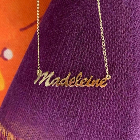 Personalised Script Name dropper Necklace - 9ct Gold