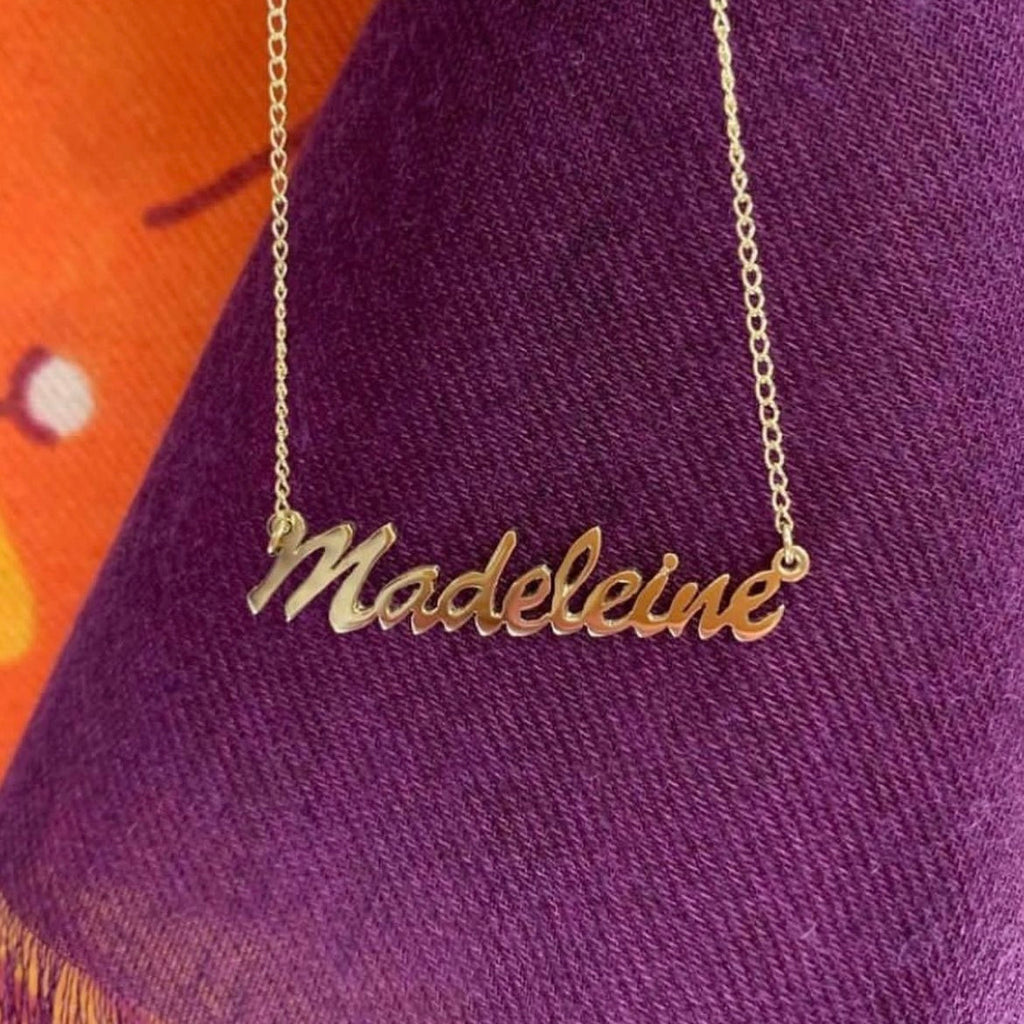 Made to Order Personalised 9ct Gold Script Name Dropper Necklace