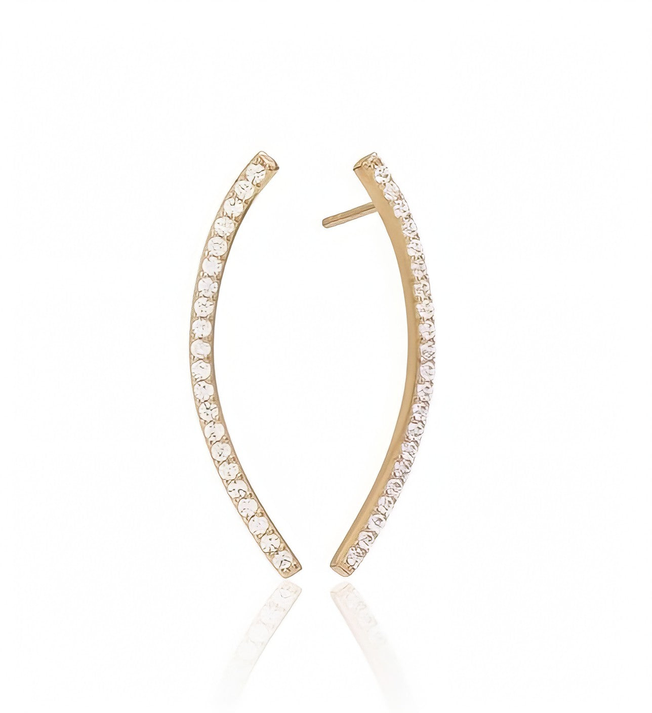 Sif Jakobs Fucino Grande Earrings - 18k Gold Plated Sterling Silver with White Zirconia