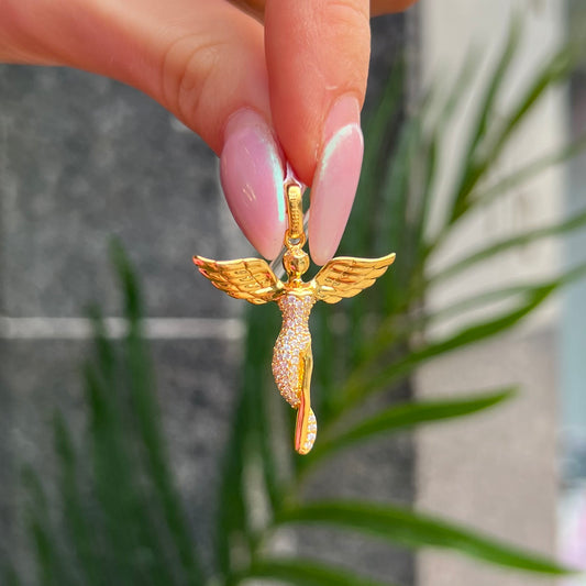 Engelsrufer Sterling Silver Yellow Gold Plated Small Angel Pendant