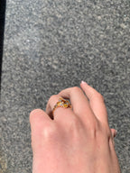 Victorian Reproduction 9ct Yellow Gold Citrine, Yellow Sapphire and Diamond Ring