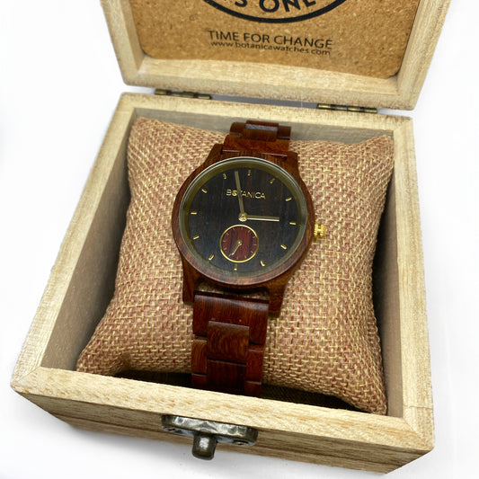 Men’s Botanica vegan wooden watch with gold detail