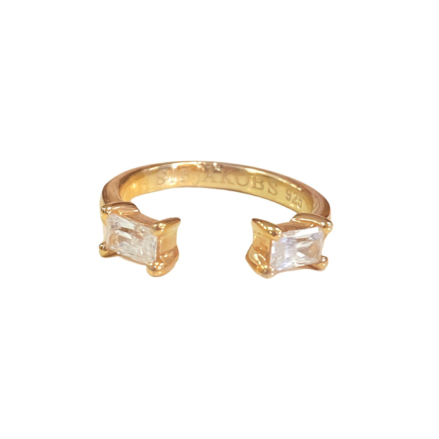 Sif Jakobs Antella Altro Piccolo Ring - 18ct Gold Plated Sterling Silver with White Zirconia - Adjustable