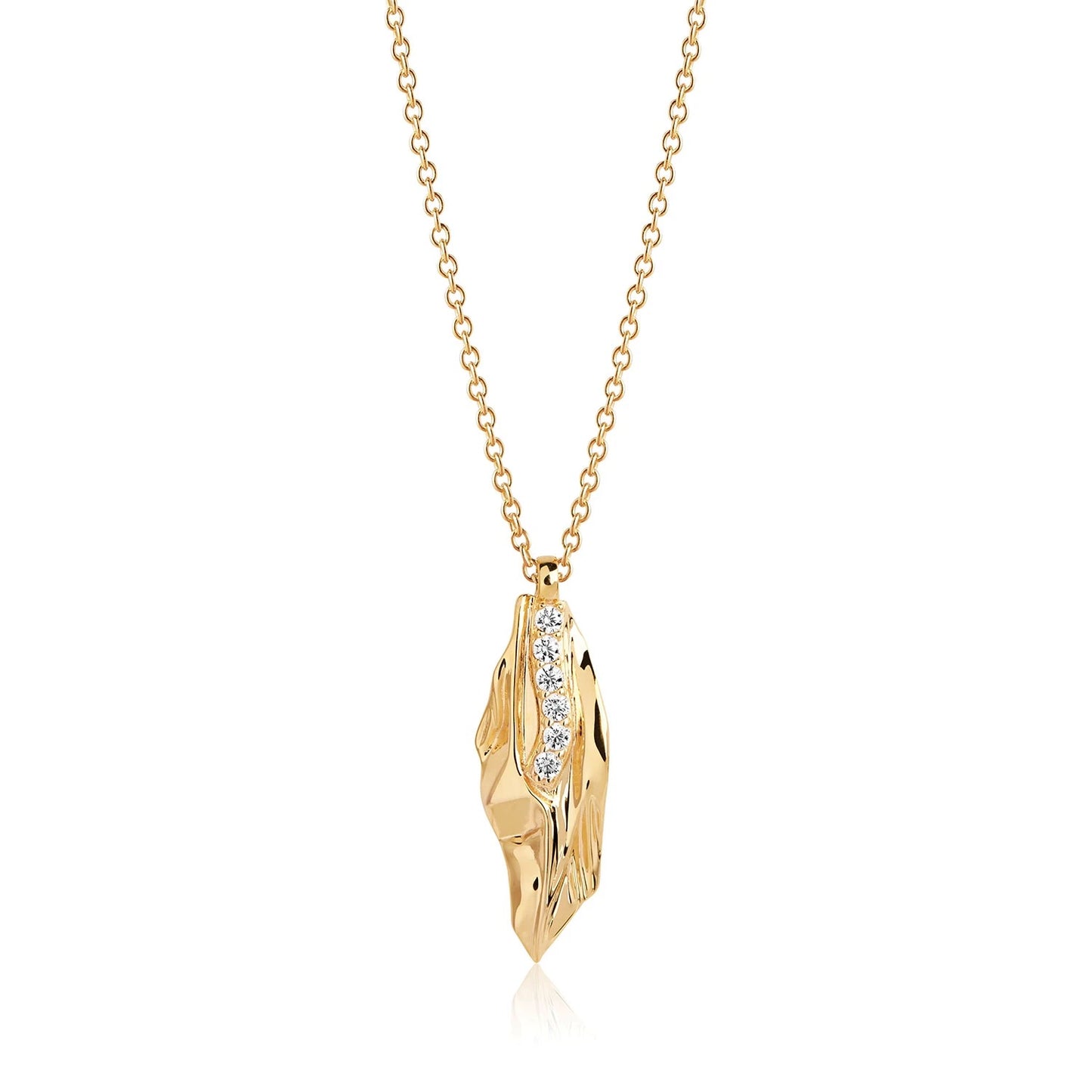 Sif Jakobs Vulcanello Pendant - 18ct Gold Plated Sterling Silver with White Zirconia