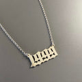 Made to Order Personalised Sterling Silver Gothic Name Dropper Necklace