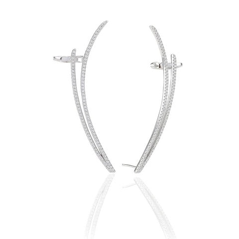 Sif Jakobs Ear Cuff - Sterling Silver with White Zirconia