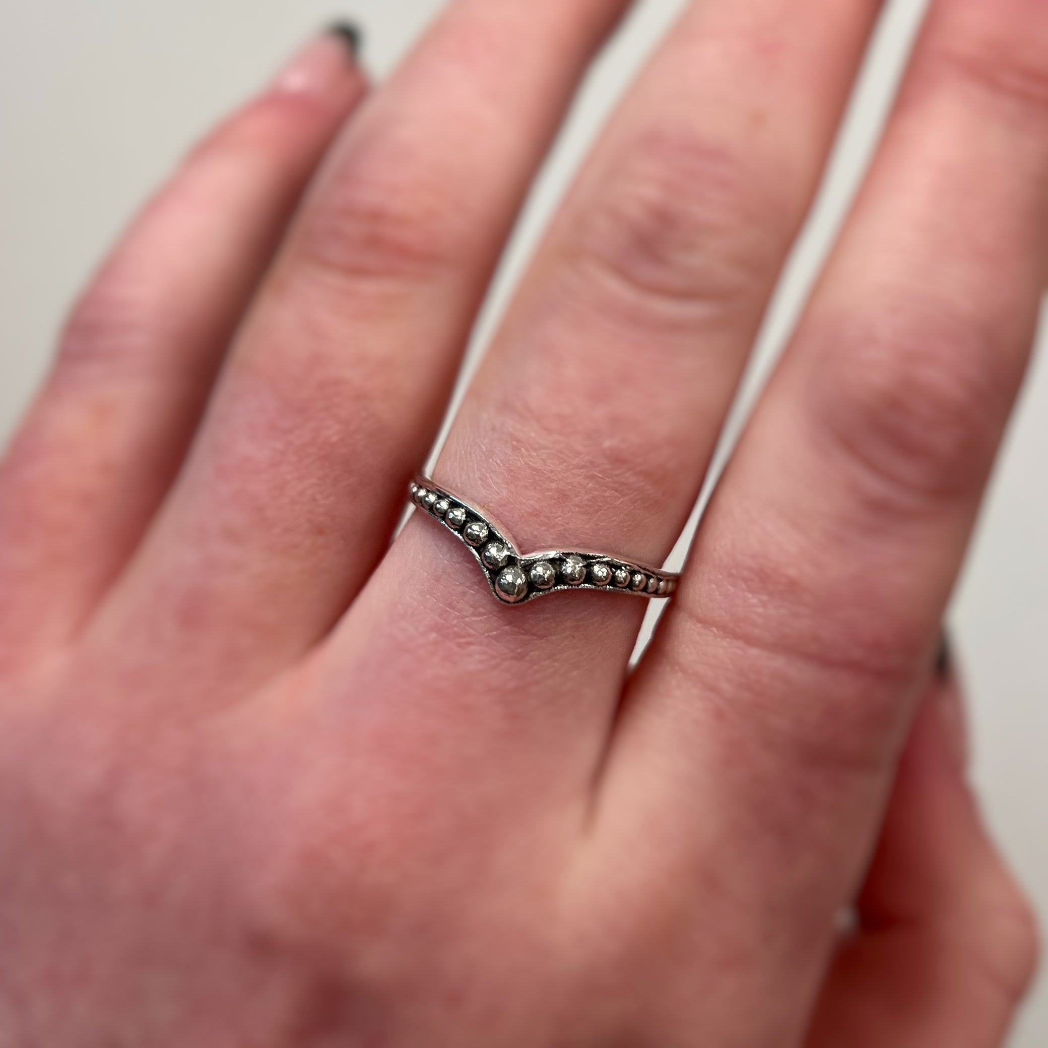 Pandora beaded wishbone on sale ring