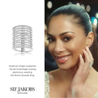 White Zirconia Sterling Silver and 18ct Gold Plated Rufina Grande Ring | Size N | Sif Jakobs