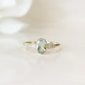 9ct Yellow Gold Aquamarine and Diamond Ring