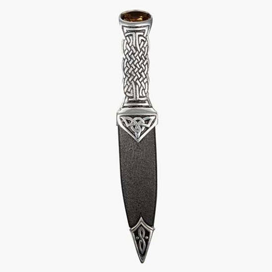 Boisdale Celtic Matt Pewter Sgian Dubh With Stone Top