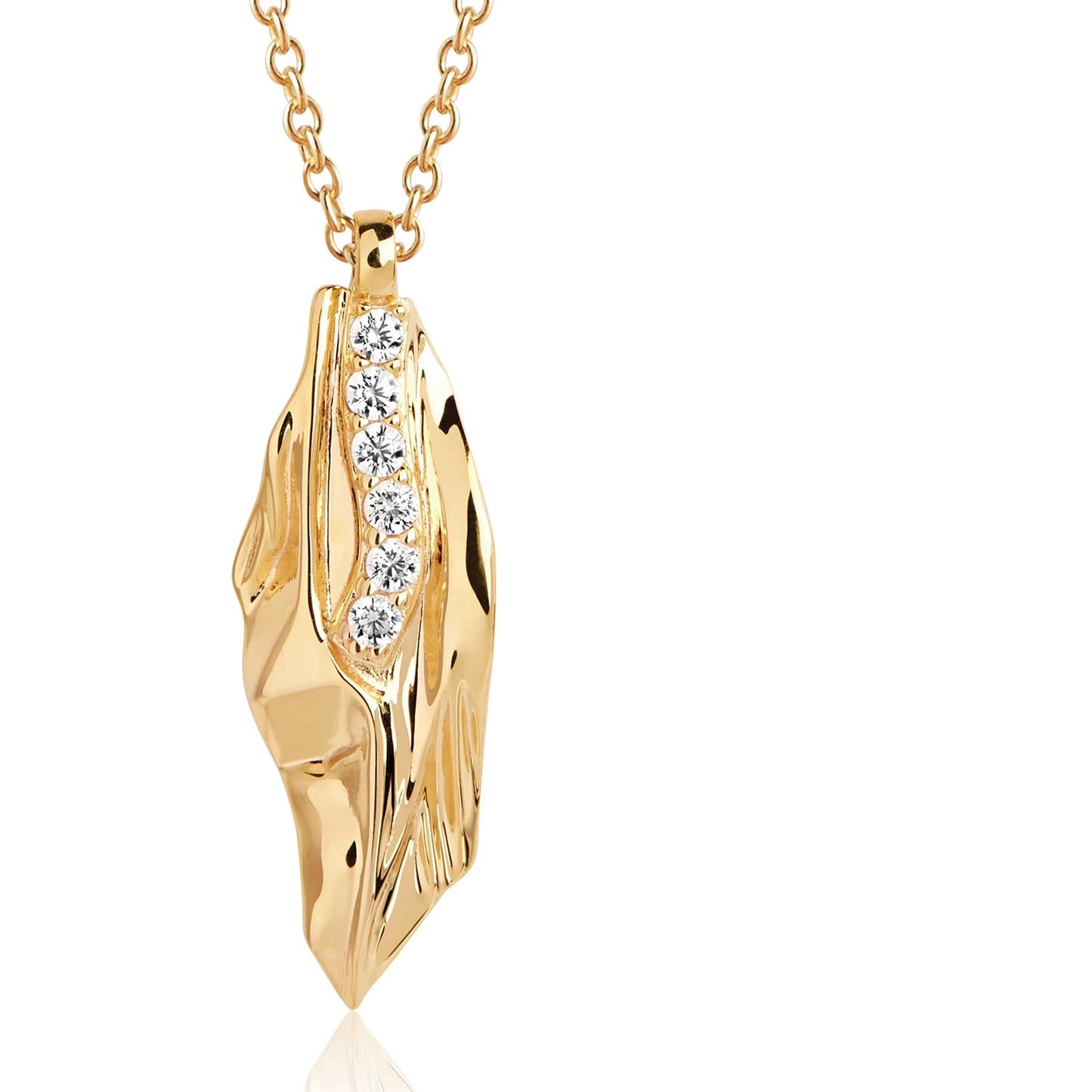 Sif Jakobs Vulcanello Pendant - 18ct Gold Plated Sterling Silver with White Zirconia