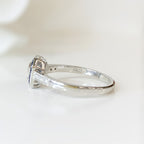 Art Deco Inspired Platinum Sapphire and Diamond Ring