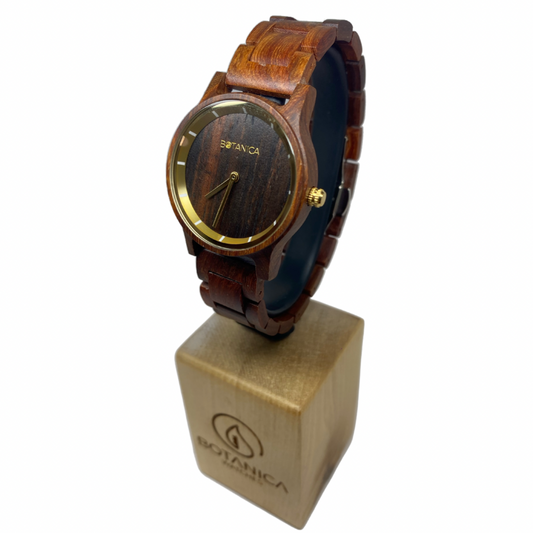 Men’s Botanica vegan wooden watch with gold detailing