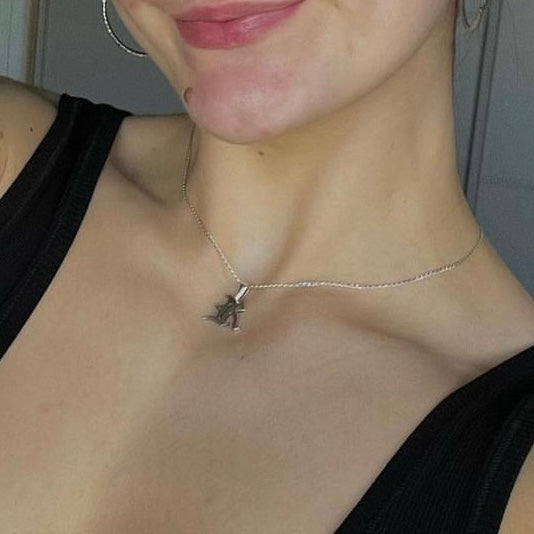 Made to Order Personalised Sterling Silver Gothic One Letter Necklace