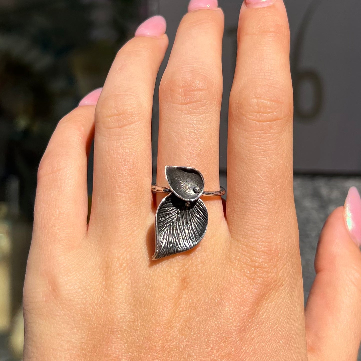 Sterling Silver Petal Design Ring