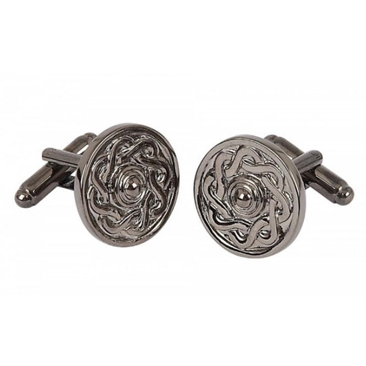 Celtic Cufflinks in Pewter & Black Chrome Finish