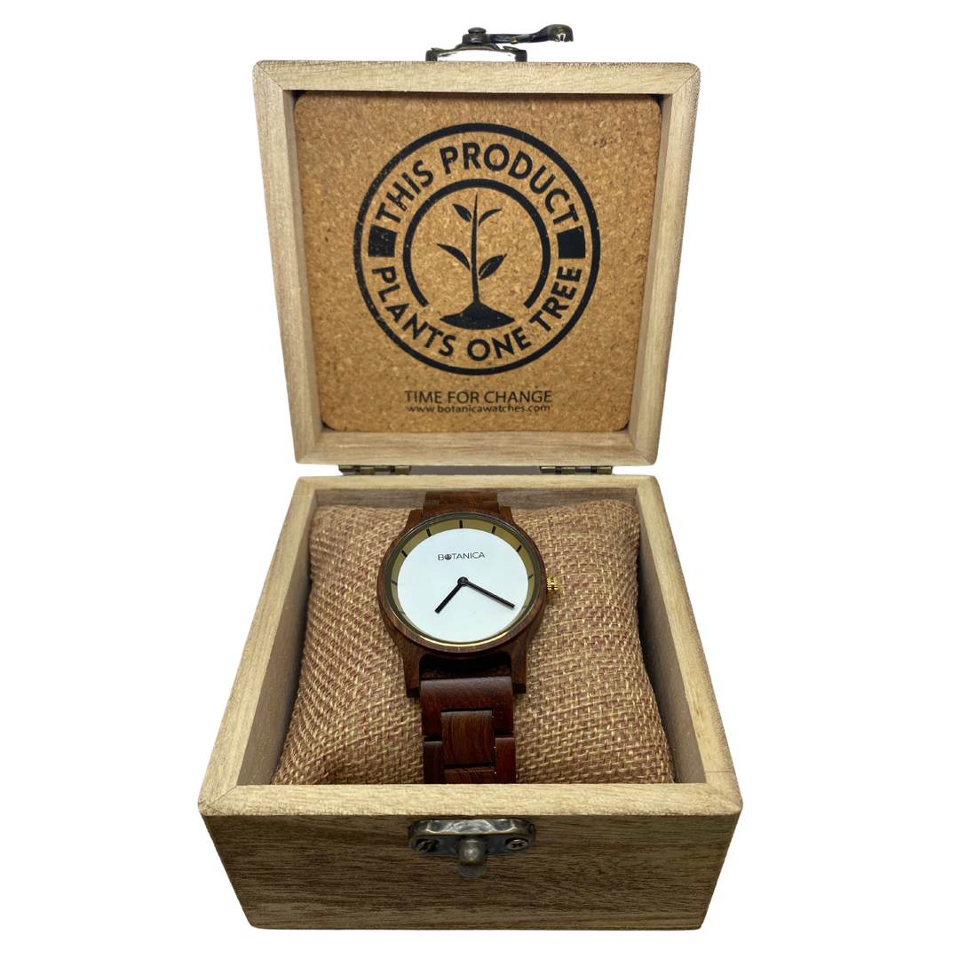 Men’s Botanica vegan wooden watch with gold detail