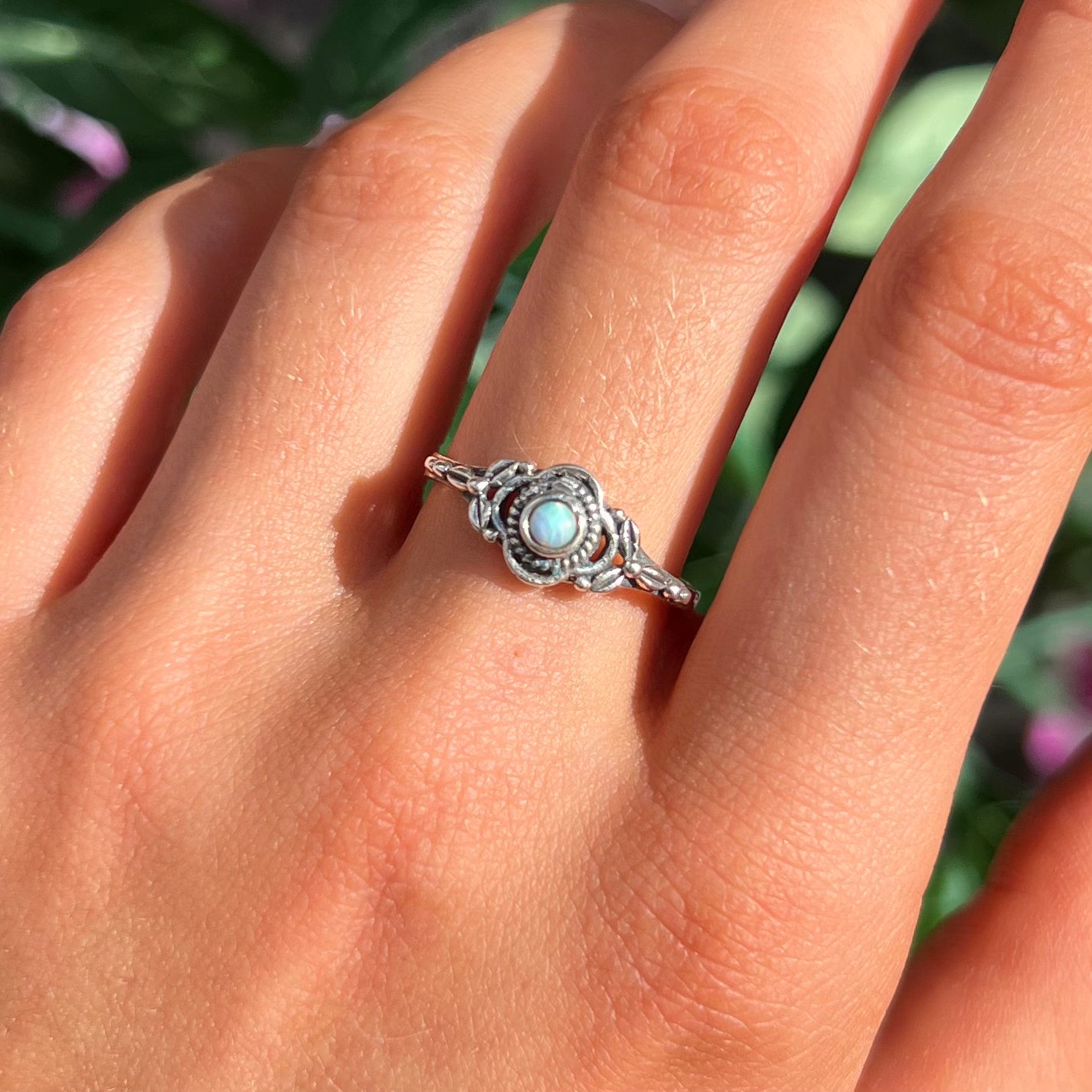 Sterling Silver Cabochon Opal Ring